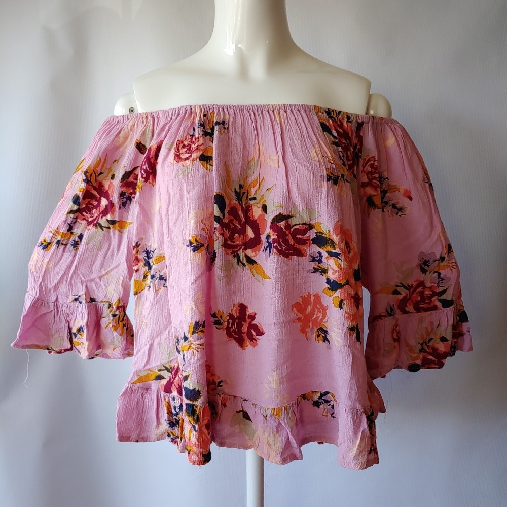 Vanilla Star Off the Shoulder Ruffle Top Sz Large